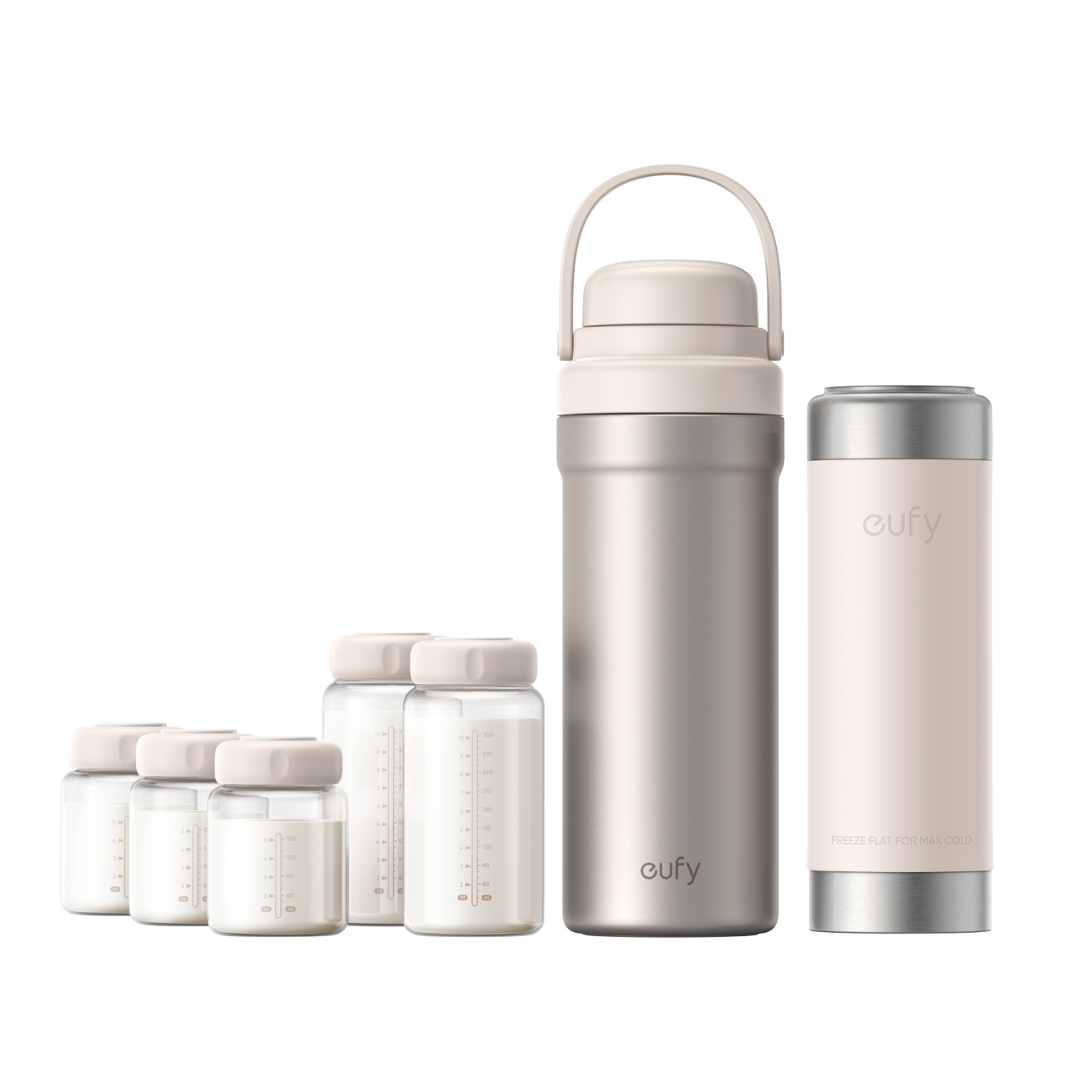 Breast milk cooler eufy E10 with five BPA-free bottles and pre-chilled ice ring, Anker Philippines