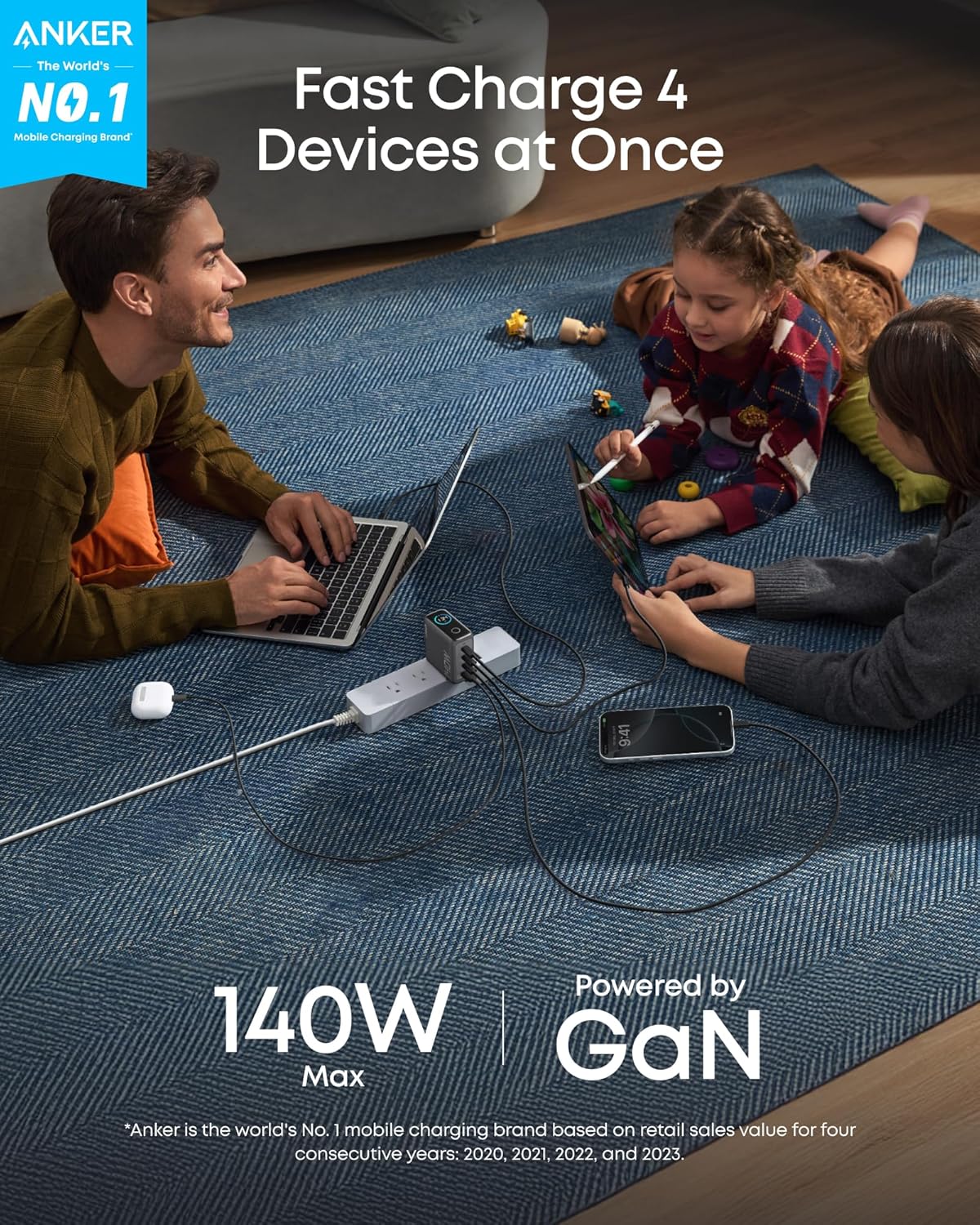 Anker 140W 4-Port | GaN Laptop Charger with PD 3.1