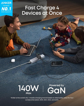 Anker 140W 4-Port | GaN Laptop Charger with PD 3.1