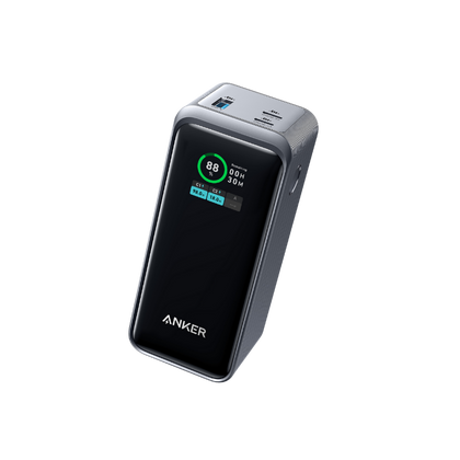 Anker power station with digital display on a white background