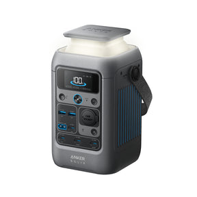 Anker power station with digital display on a white background