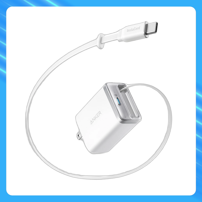 Anker Nano 35W USB-C Fast Wall Charger with Built-in USB-C Cable