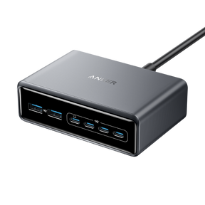 Anker USB hub with multiple ports on a white background