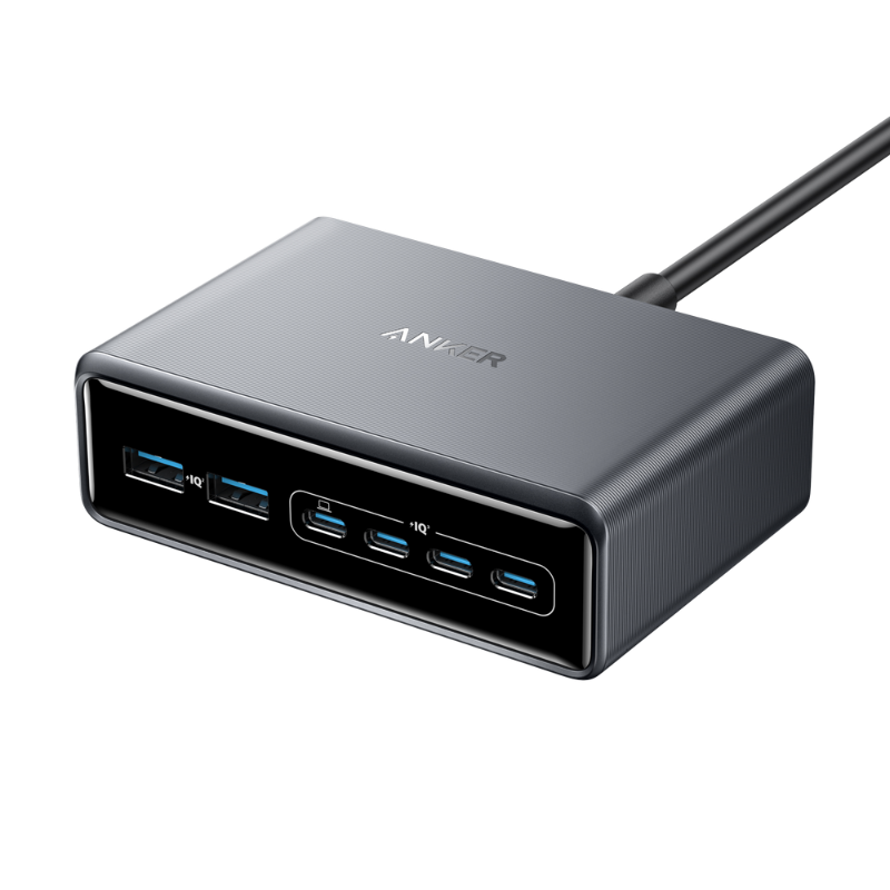 Anker USB hub with multiple ports on a white background