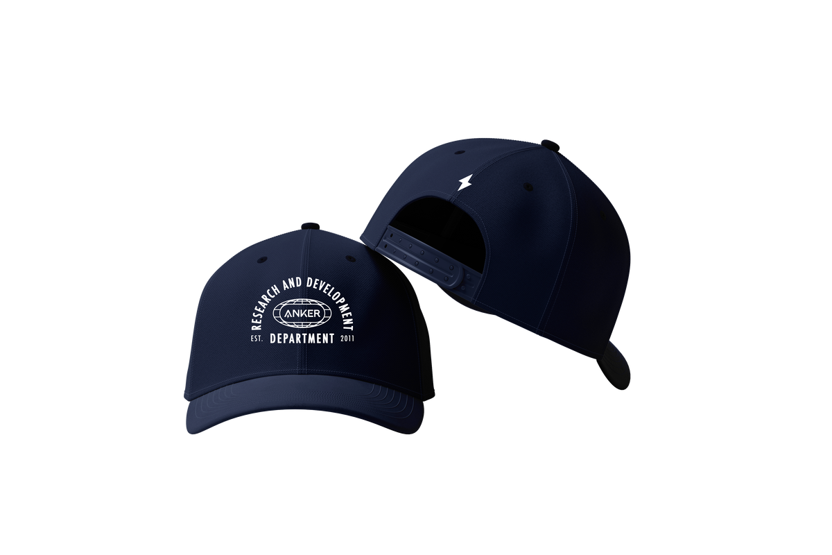 Two navy blue baseball caps on a white background