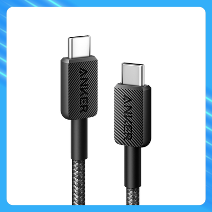 Anker 322 USB-C to USB-C Nylon Braided Cable (3ft) Black