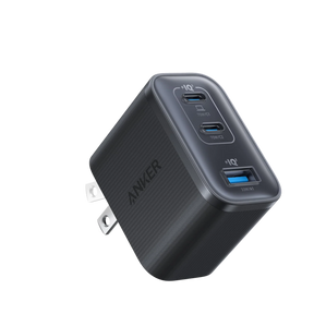 Anker Nano Charger (3 Ports, 70W Wall Charger) Black.