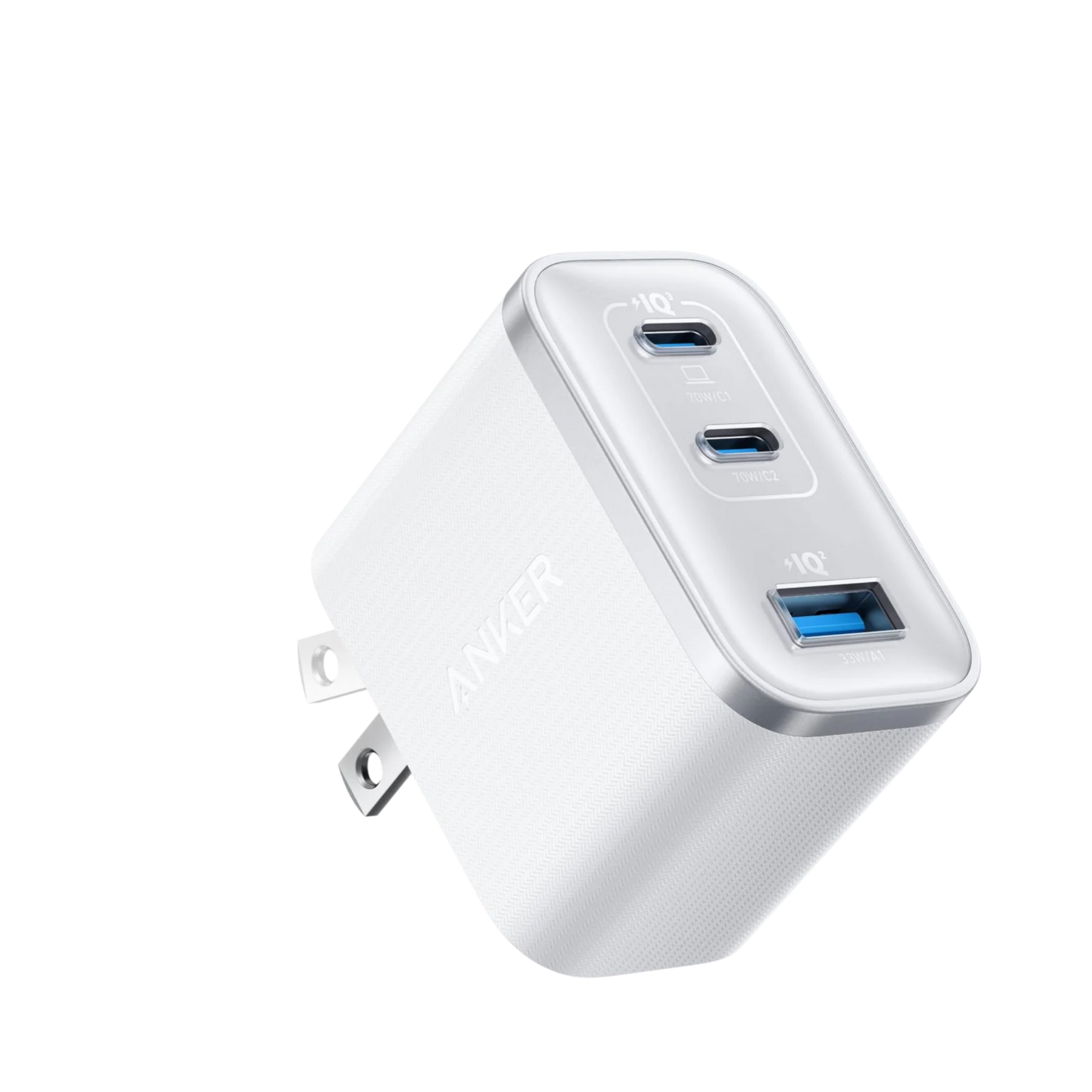 Anker Nano Charger (3 Ports, 70W Wall Charger) White. 