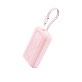 Anker Zolo Power Bank (10,000mAh, 30W) with Built-in USB-C Cable Coral Pink