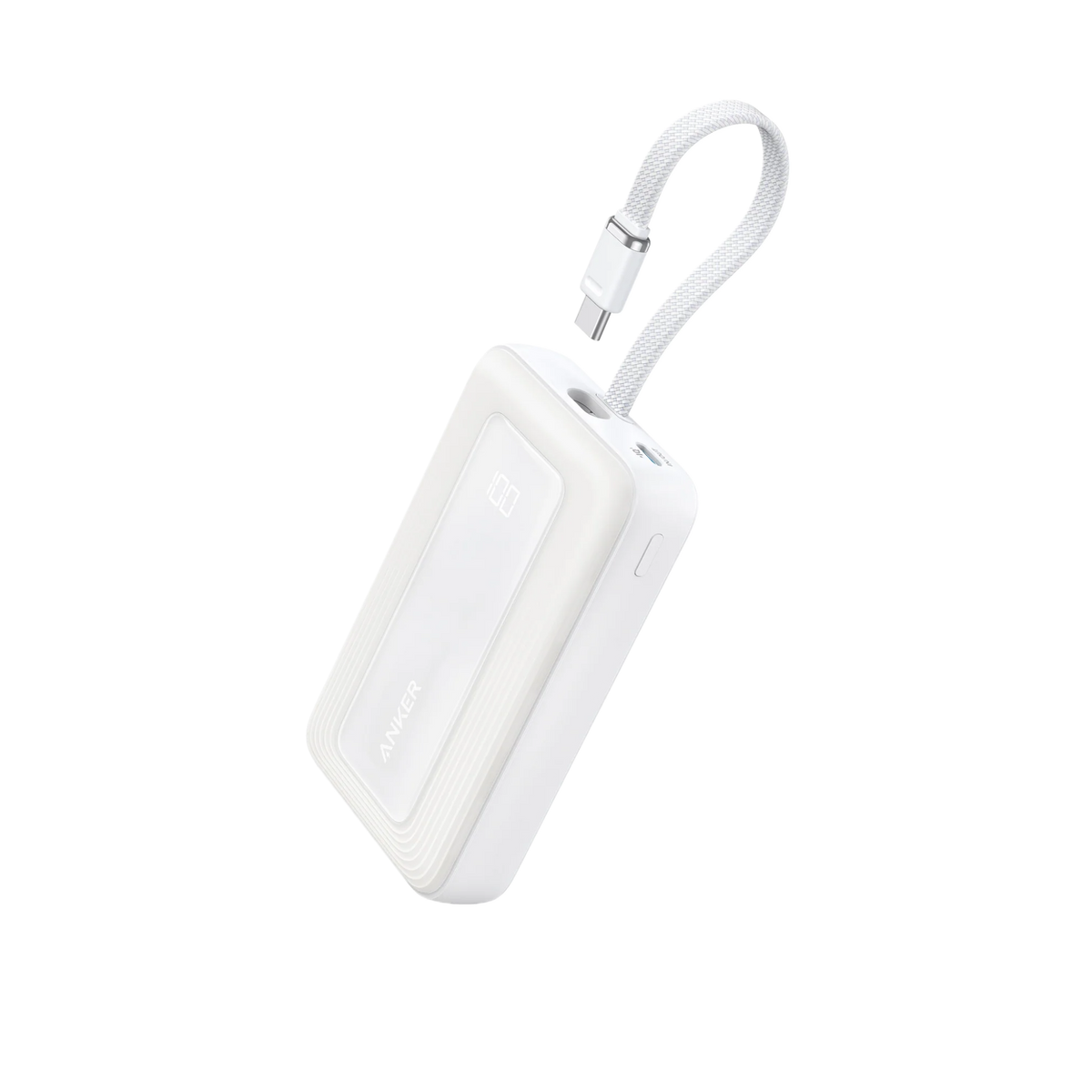 Anker Zolo Power Bank (10,000mAh, 30W) with Built-in USB-C Cable White