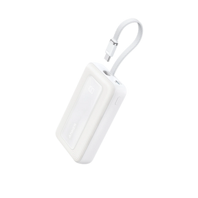 Anker Zolo Power Bank (10,000mAh, 30W) with Built-in USB-C Cable White