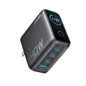 Anker power adapter with multiple USB ports on a white background