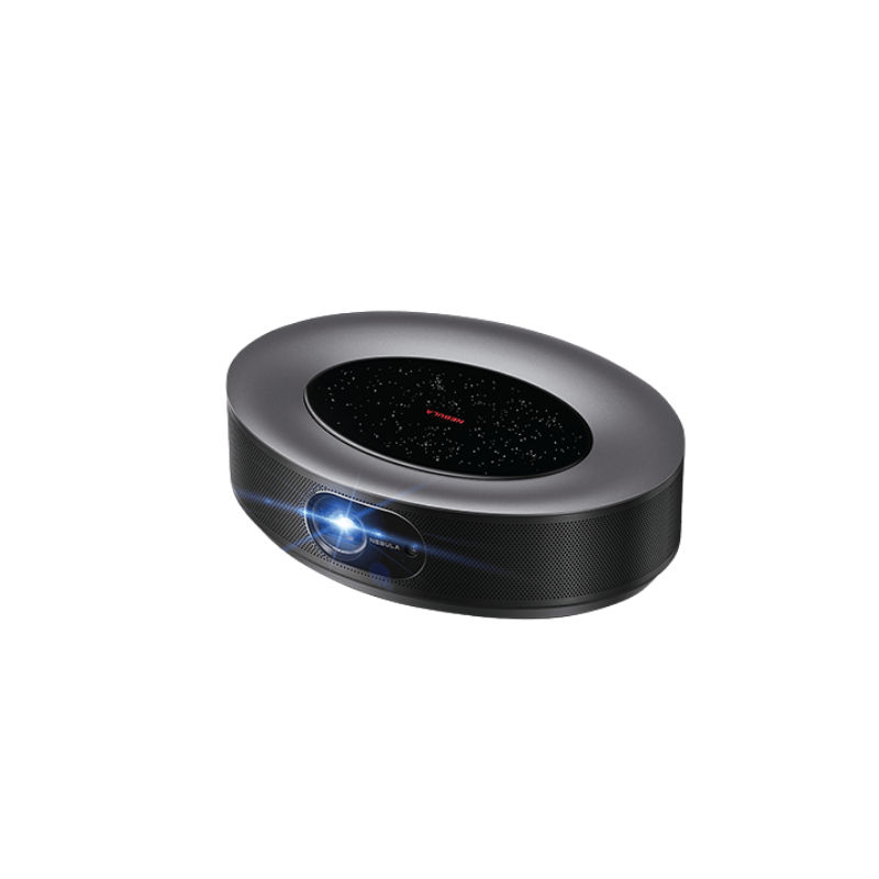 Black projector on a white background