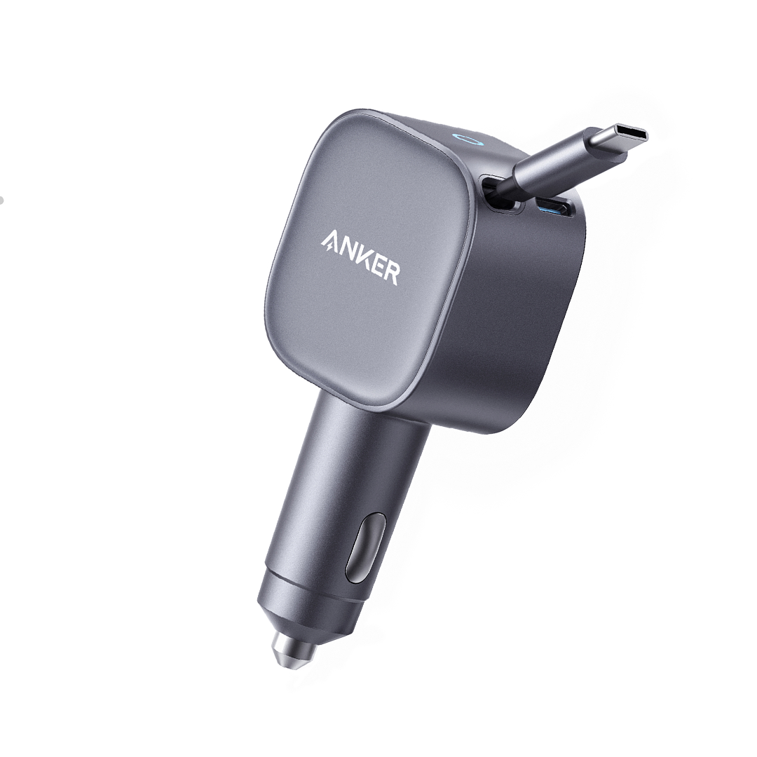 Anker car charger on a white background