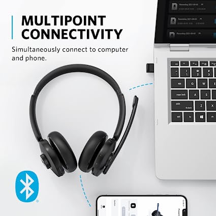 Anker PowerConf H500 Bluetooth Dual-Ear Headset with Microphone