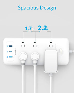 Anker USB C Surge Protector PowerPort Strip, 6 Outlet & 3 USB (30W)